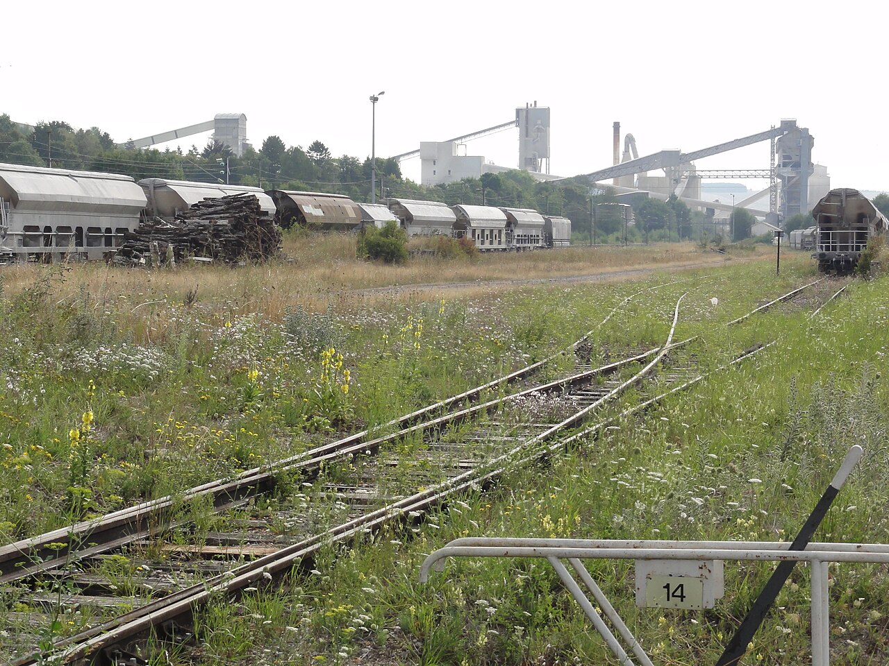 Sorcy-Saint-Martin (Meuse) Sorcy-gare, wagons transport de calcaire, Societé de fours à chaux de Sorcy S.A