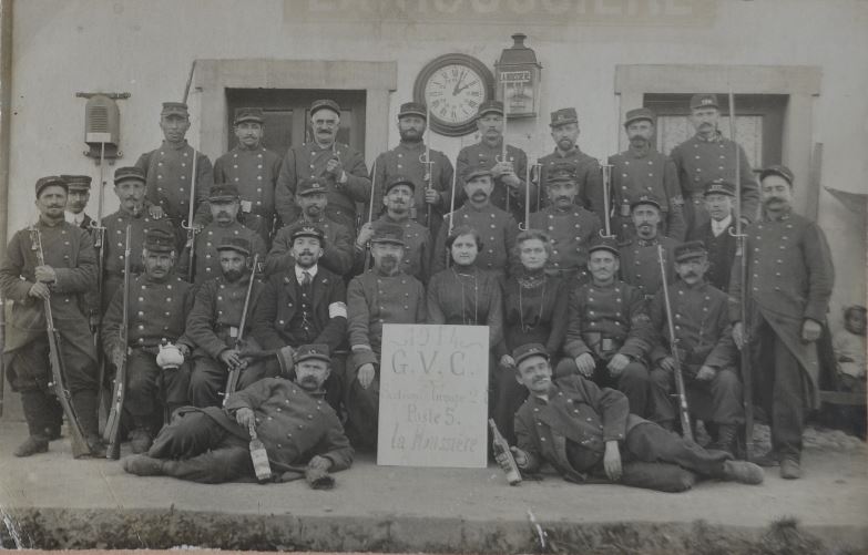 Groupe GVC de 1914, en gare de La Houssière (Vosges, Lorraine, France)